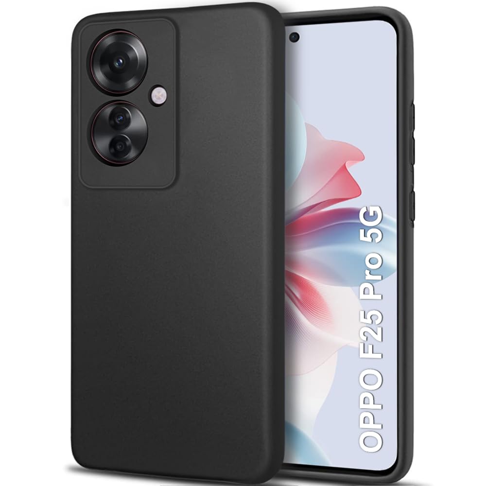TheGiftKart Sleek Back Cover Case for Oppo F25 Pro 5G | Slim Fit Protective Design | Ultra Matte Finish | Camera Protection Bump | Soft Silicon Back Cover Case for Oppo F25 Pro 5G (Silicone, Black) (B0CWQRM1WL) Amazon Price History, Amazon Price Tracker