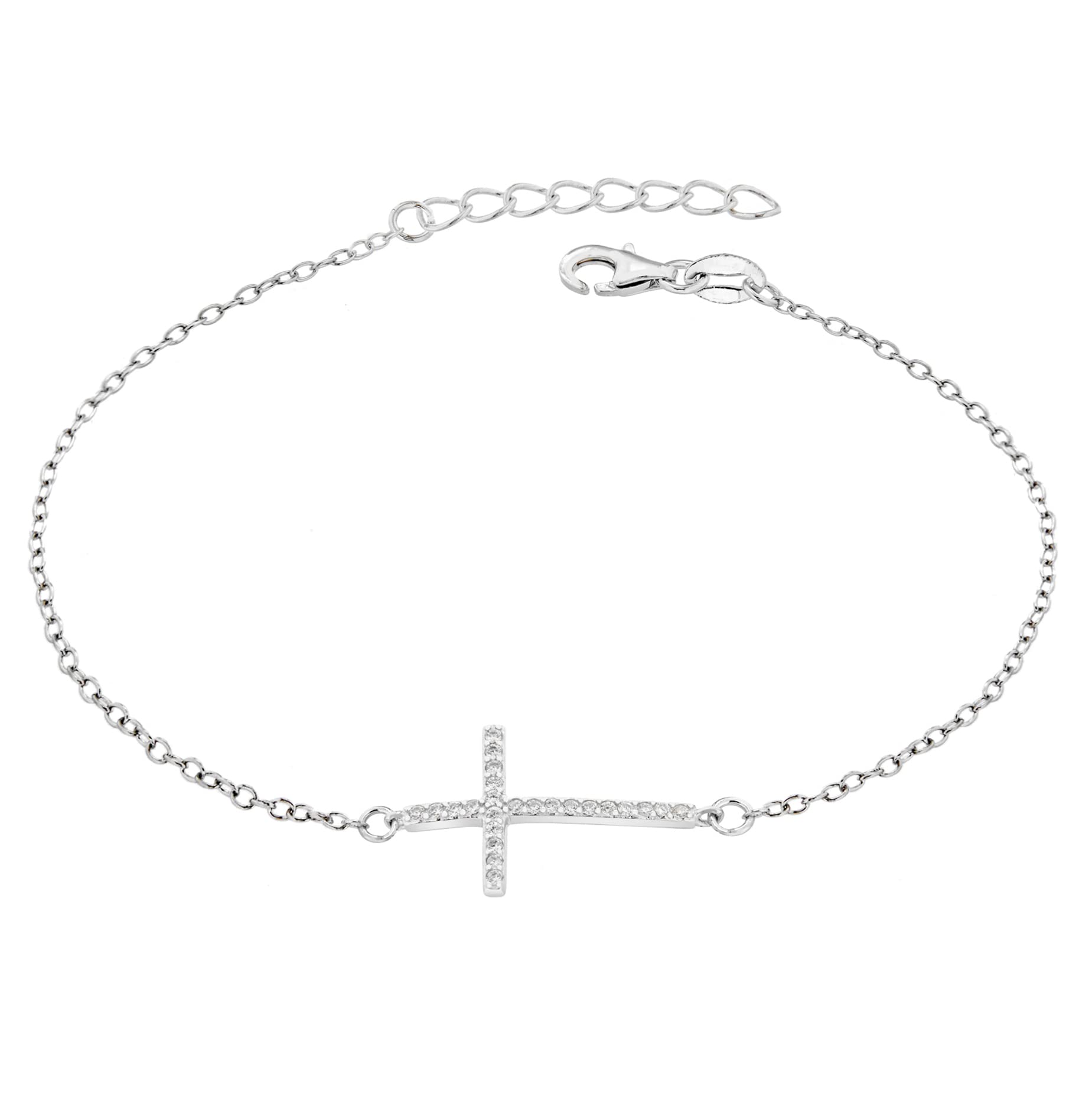 Zilveren goldplated armband hart en zirkonia voor dames | Lucardi-NL