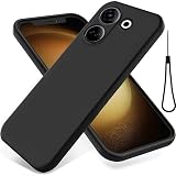 Nikaque Custodia in silicone liquido per Tecno Camon 20, Slim Fit, protettiva, antiurto, in morbida gomma gel, compatibile con Tecno Camon 20, colore nero