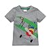 Metee Dresses Boy's Grey Short Sleeve Cotton T-Shirts Cartoon Tops Size 3 Years