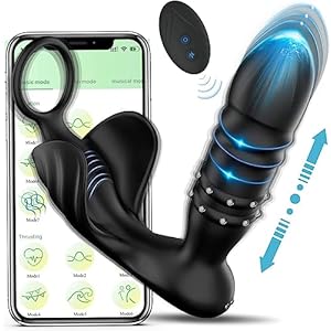 Seksspeeltjes Dildo Anale Vibrators voor Mannen- Homo Anale Prostaat Vibrator Stimulator met 9 Telescopische Modi 9 Vibratie Modi Anale Plug met Schok Functie, Penis Ring Anale Stimulatie Massagers