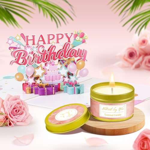 Birthday Gifts for Women Friendship, Happy Birthday Gifts Basket for Mom Friend Sister Wife Her Birthday Gift Unique, Luxury Self Care Gift Rose Relaxing Spa Gifts Set with 3D Birthday Card for Women - Image 5