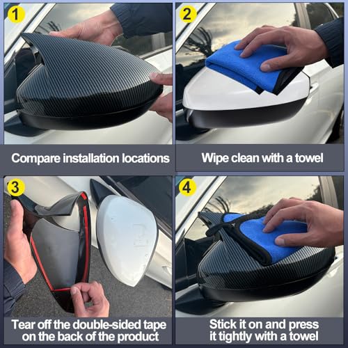 TKREENO for Honda 11th Gen Civic 2022-2026 Ox Horn Rearview Mirror Cover by TKREENO - Used condition - Image 6