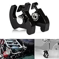 Sissy Bar Clips für Electra Road Street Glide Road King Softail Night Train 883 1200 Alle Baujahre,PSLER Abnehmbarer Drehbarer Sissy Bar Gepäckträger Docking Verschlussclip Schwarzes Aluminium-Kit