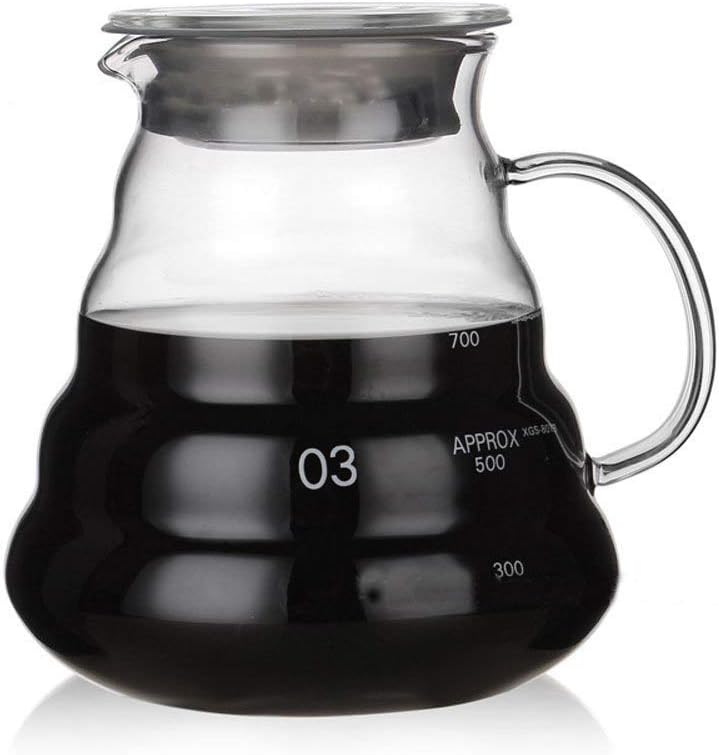 Heat Resistant Glass Hand Drip Coffee Pot Coffee Server Kettle Coffee Maker Teapot (800Ml)