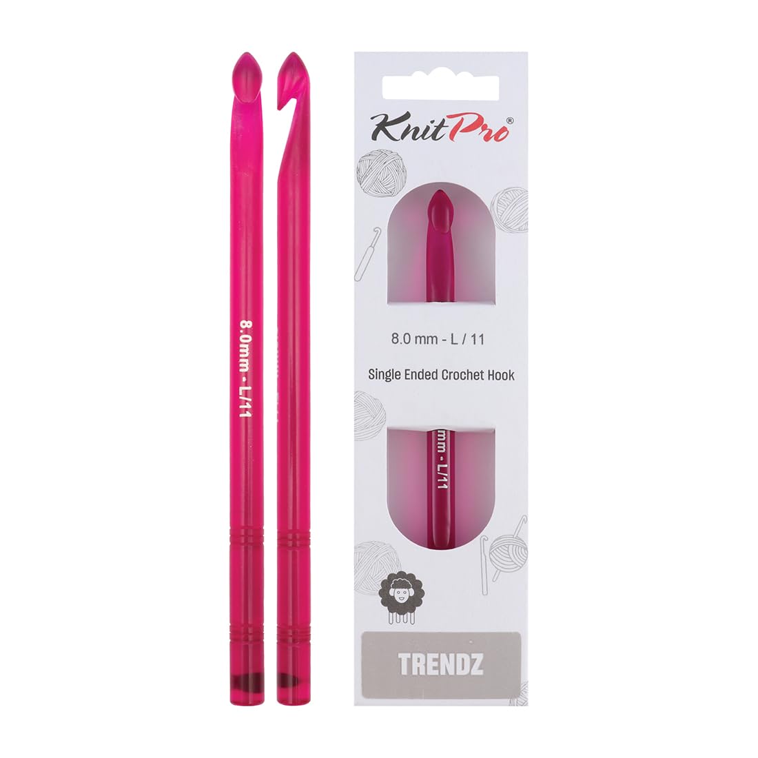 KnitPro Trendz Single-Ended Crochet Hook | 8.00mm