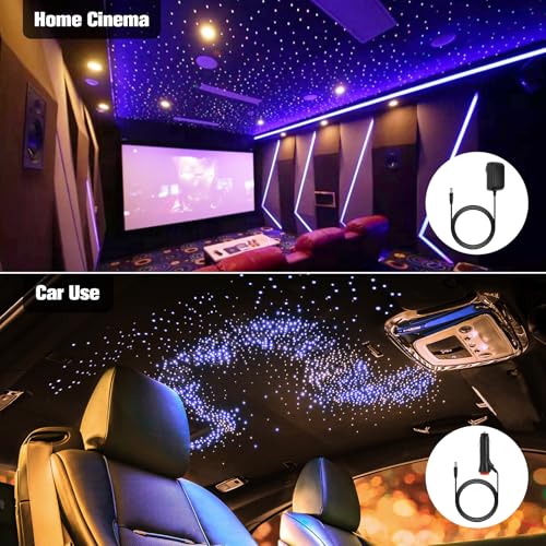 Image of CHINLY Twinkle Starlight Headliner Kit 548pcs 9.8ft 0.03in Starlights RGBW Fiber Optic Lights, APP+Remote Control Star Headliner Kit, Car Star Lights for Car Roof