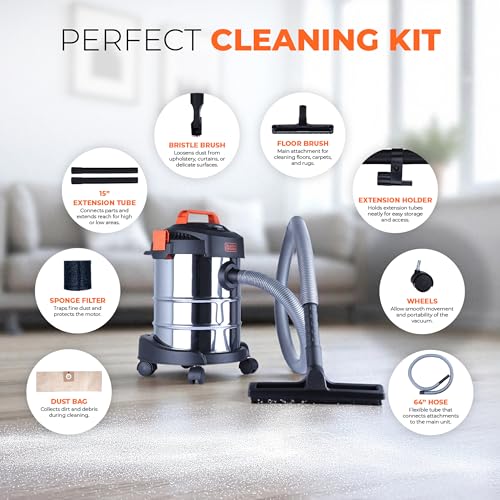 BLACK+DECKER BDWDS12-IN 12L Wet & Dry Vacuum Cleaner - Image 4