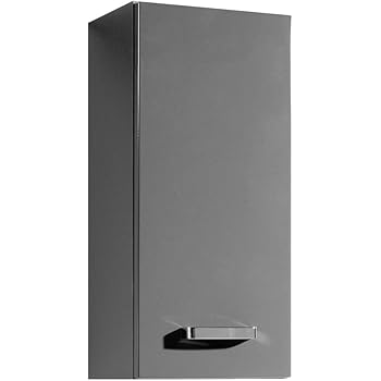 Lifestyle4living Badezimmerschrank In Graphit Grau Hochglanz Schmal Hangeschrank Mit 1 Tur Und 2 Einlegeboden Amazon De Kuche Haushalt