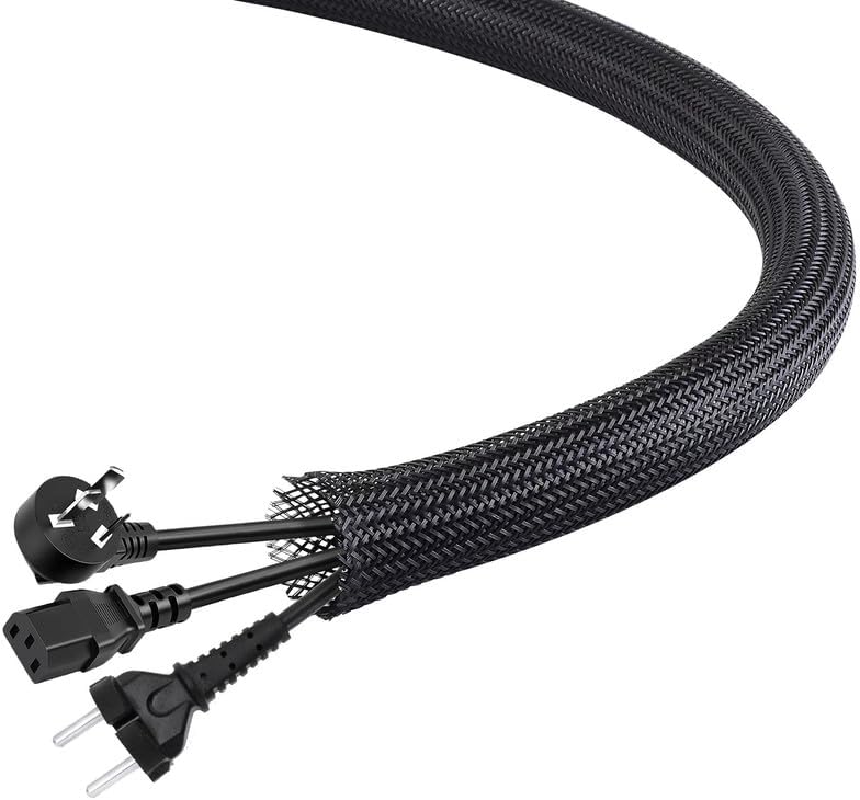 Protección para la gestión de cables, de tela metálica dividida, manguito de cable trenzado, protector y organizador para cables de televisión,