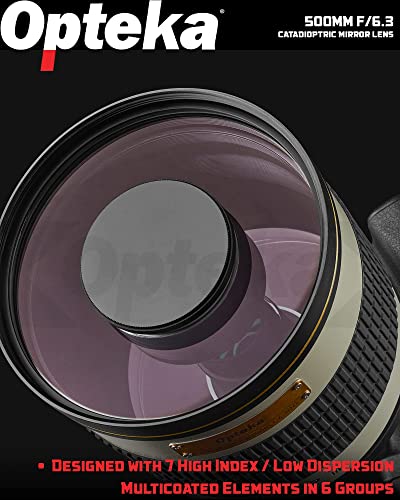 Opteka 500Mm F/6.3 (With 2X- 1000Mm) Telephoto Mirror Lens For Nikon F-Mount D6, D5, D4, D850, D810, D800, D780, D750, D610, D600, D7500, D7200, D5600, D5500, D5300, D3500 And D3400 Dslr Cameras #TOP1