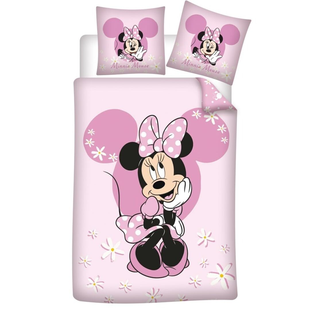 Funda nórdica Minnie Mouse lavable a máquina y de secado rápido para cama de 90