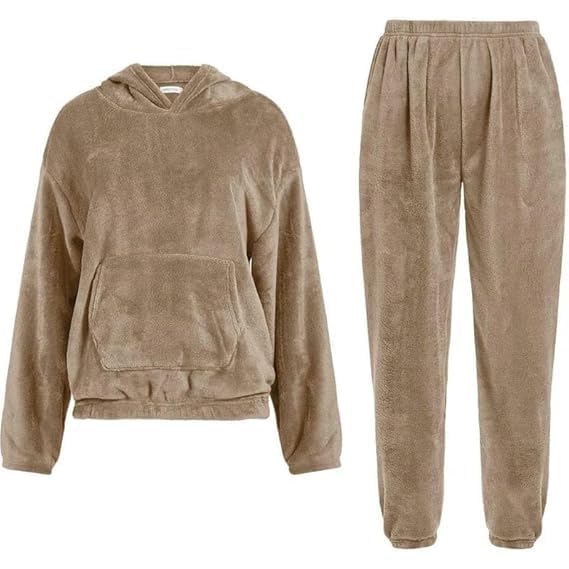 Ladies Winter Hoodie and Joggers Set – Stylish & Warm Clothing Set (KHAKI) Pack of 1 (IN, Alpha, M, Regular, KHAKI)-image-28