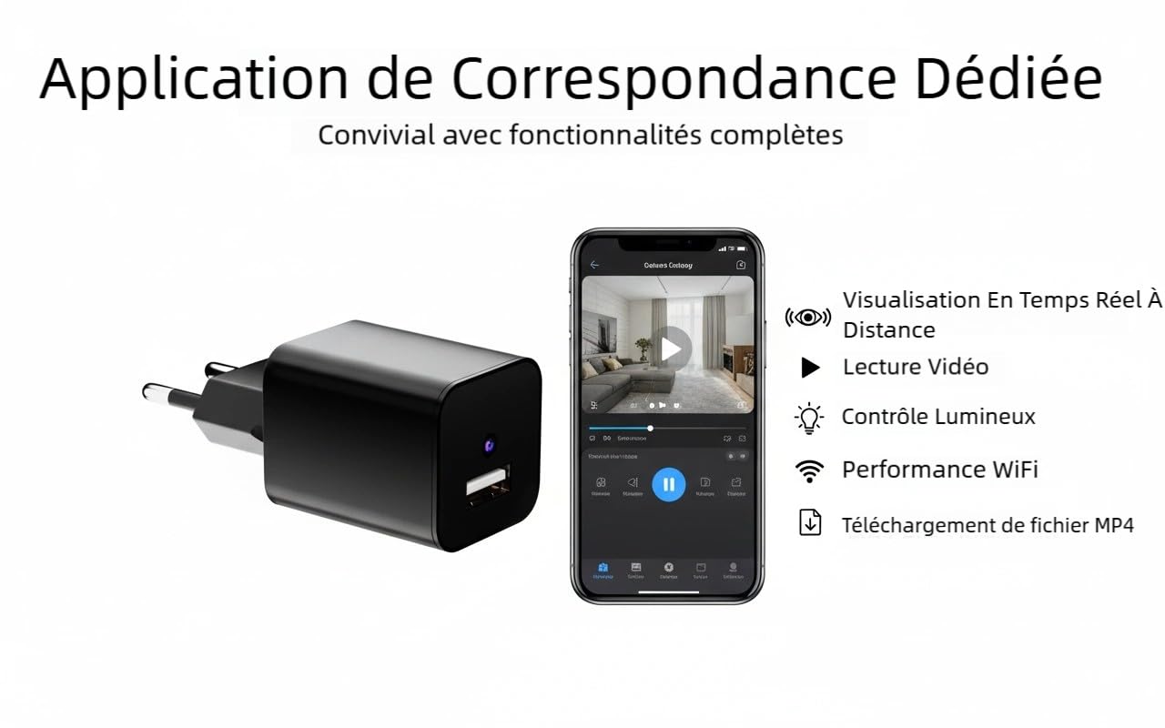 ULar Caméra de Prise Mini WiFi 1080p avec détection de Mouvement