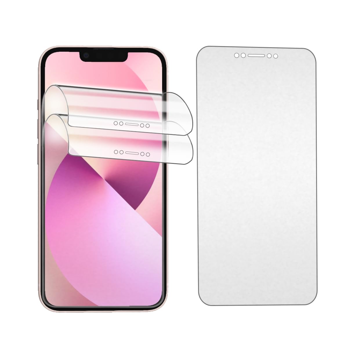Protector de Pantalla Mate para iPhone 13 Mini, 2 Piezas | Hidrogel TPU flexible, antirreflejos, menos huellas, tacto fluido, autorreparable, Face ID y cámara frontal, funda compatible