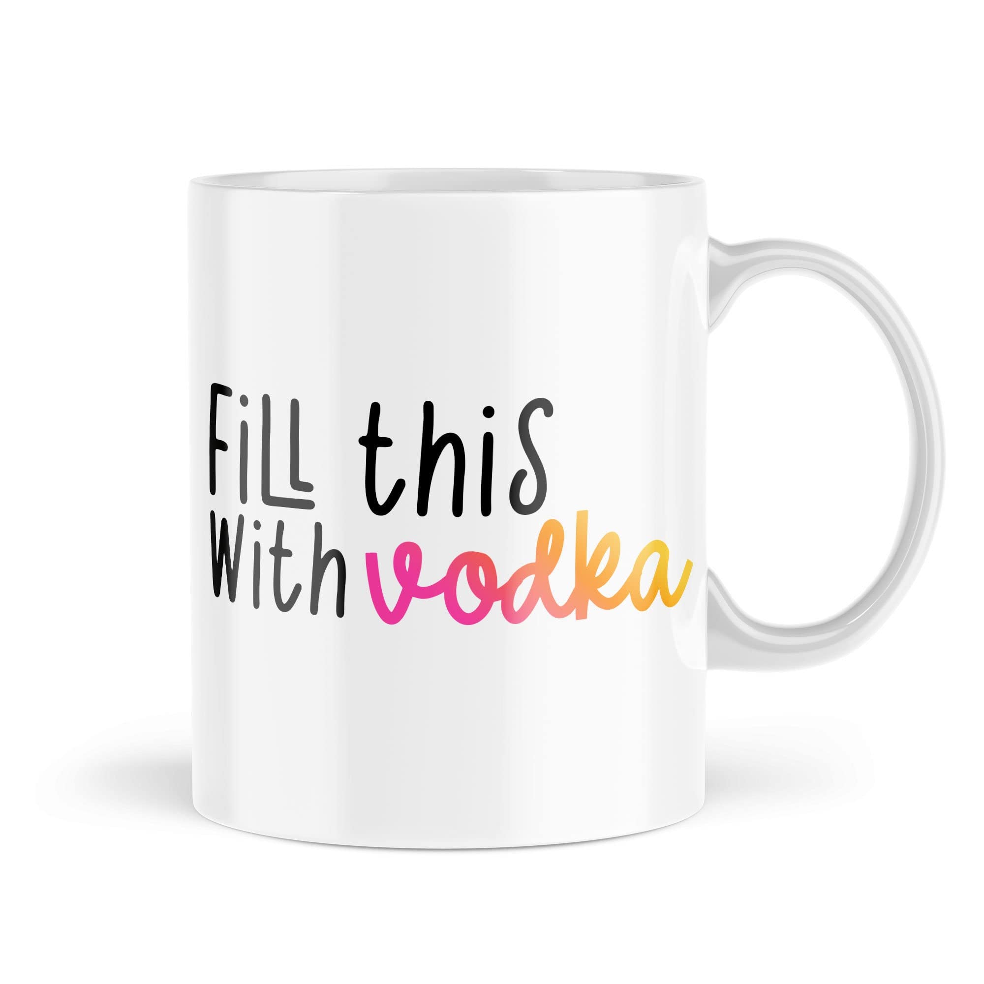Tongue in Peach Funny Novelty Mugs | Fill This with Vodka | Birthday Father's Day Mother's Day Best Friend | Tea Coffee Mug | Banter Funny Joke | MBH2345