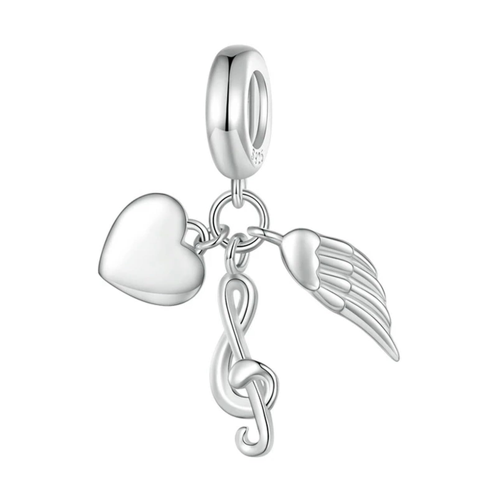 925 Srebro Sterlingowe Nuta Wisiorek Charms Gitara Koraliki dla Kobiet Bransoletka I Naszyjnik Bi偶uteria DIY
