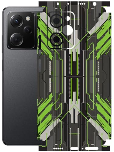 Image of AtOdds - Full Body Back Screen Guard Protector Film - Lamination Wrap Skin Sticker Compatible with Poco X5 PRO (5G) | Scratchproof Matte Finish (Cyber Green)