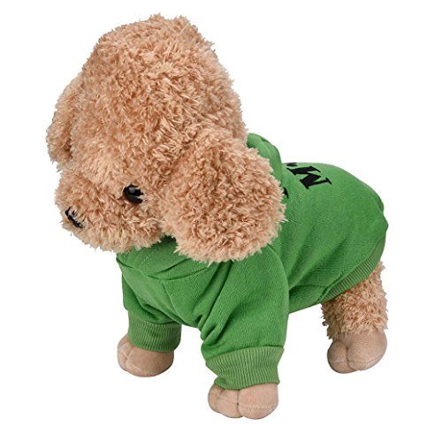 Howstar Pet Clothes, Puppy Hoodie Sweater Dog Coat Warm Sweatshirt Love My Mom Printed Shirt (M, Green) #TOP2