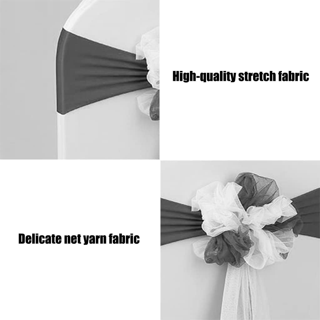 Chair Sashes 10-50 Pieces Wedding Art Flower Hydrangea Decoration Chair Bows Banquet Chair Elastic Mesh Ribbon Bow Great Event (Color : Green Size: 50) (Green * 10)