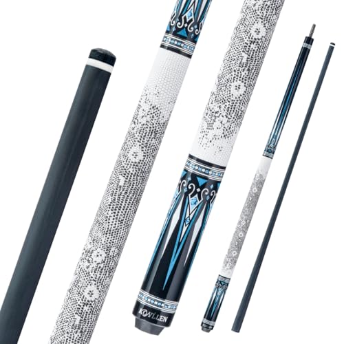 KONLLEN Carbon Fiber Pool Cue – 58' Low Deflection Performance Cue for Players Upgrading from Standard Cues, Improved Control & Consistency, 12.5mm Tip, Pro Taper