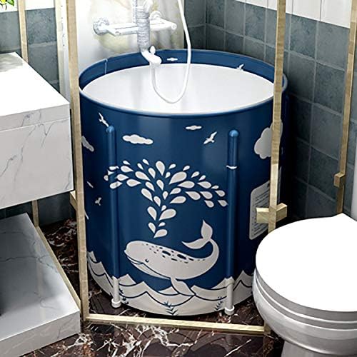 Small Space Portable Bathtub for shower stall, Foldable Soaking Bathing Tub for Adults, Japanese SPA Soaking Standing Bathroom Bath Tub, Ideal for Hot Bath Ice Bath