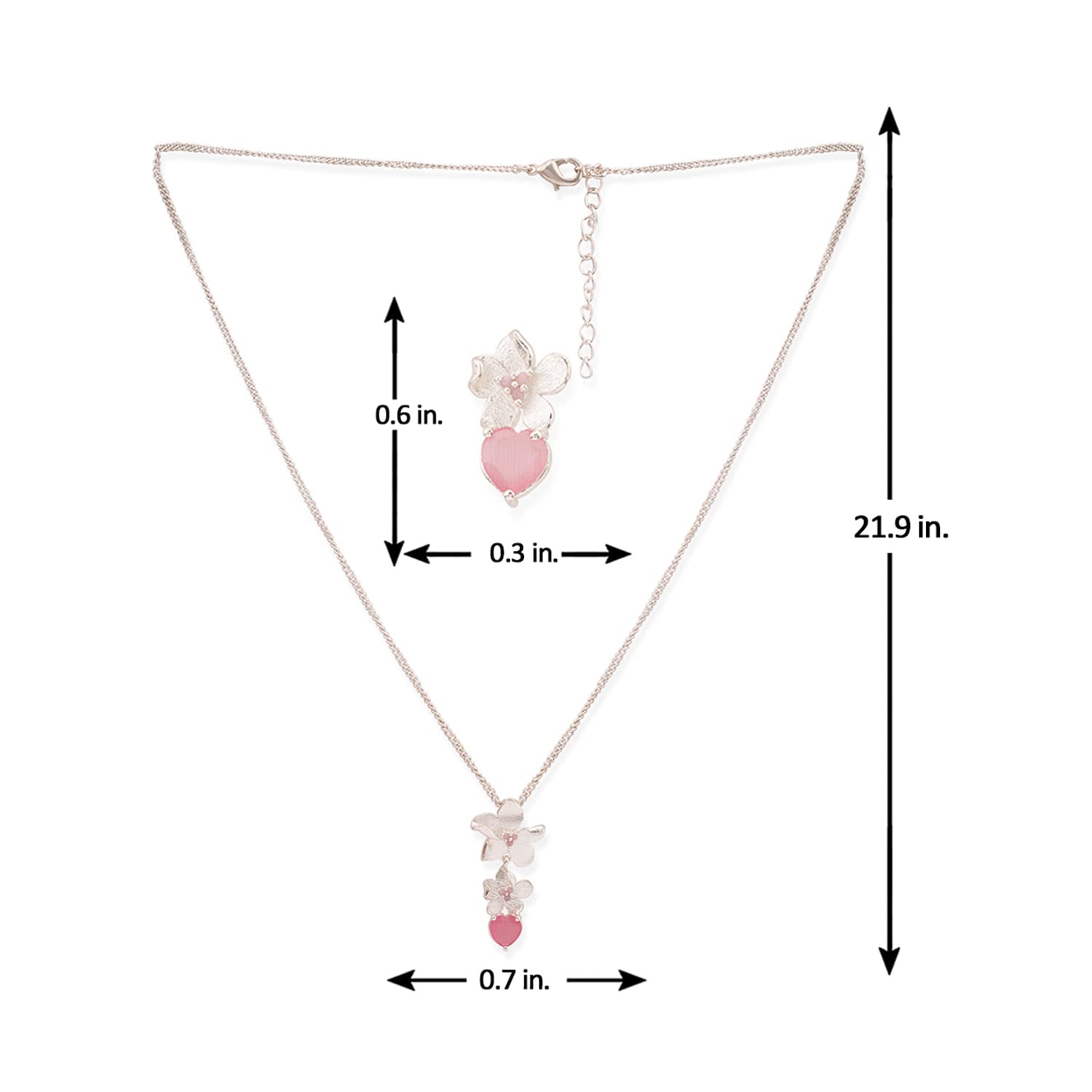 Floral Pendant Set with Paradise Plated Finish