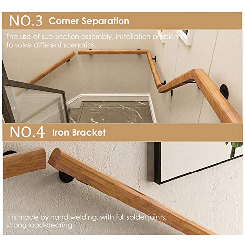 Rampe escalier 2.20m de haute qualité avec supports muraux robustes