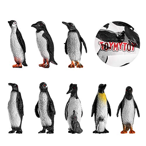 TOYMYTOY Penguin Collection Plastic Ocean Animal Penguin Figure Model For Babies and Children 8pcs