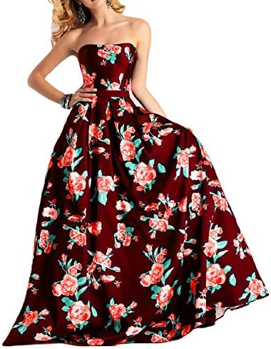 Strapless Prom Party Gown Evening Dress 