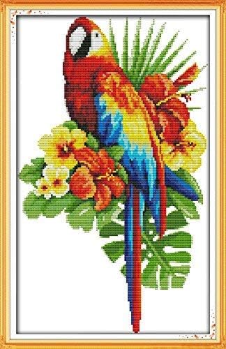 Happy Forever Cross Stitch Kits 11CT Stamped Patterns, DIY Preprinted Embroidery Kit for Beginner, Animals (D661 Two Wolves 2, Size 19''x22'')