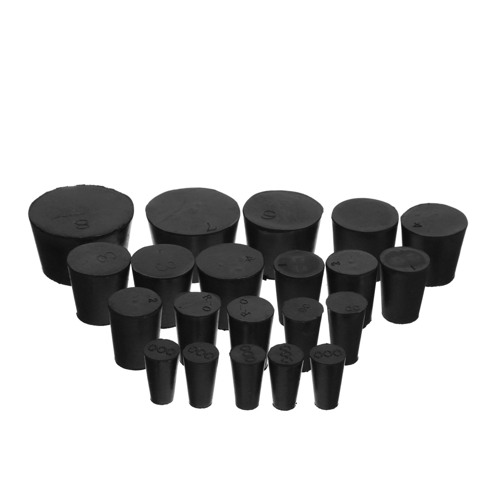 TOPBATHY 5 Series Enchufe De Laboratorio De Goma Tubos Enchufar Tapones De Goma Para Tubos De Ensayo Tapones De Probeta Tapón De Líquido Tapón De Probeta Negro Caucho 21 Piezas X 5