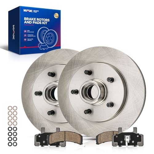Image of KAX Front Brake Kit, OE Brake Rotors and Ceramic Brake Pads | Fits Chevrolet, GMC- C1500, C1500 Suburban, Tahoe, Express 1500, Yukon, Savana 1500, Automotive Replacement Brake Kit