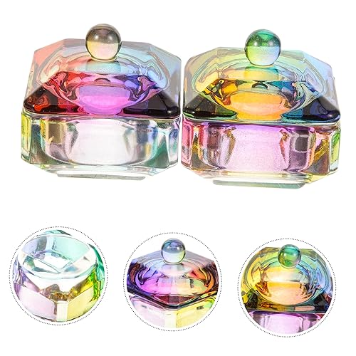 Ipetboom 2 piezas cuencos de uñas de cristal para pedicura miniatura 5