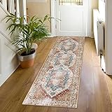 Lanffia Boho Washable Runner Rug 2x6, Persian Distressed Entryway Runner Non-Slip Non-Shedding Hallw