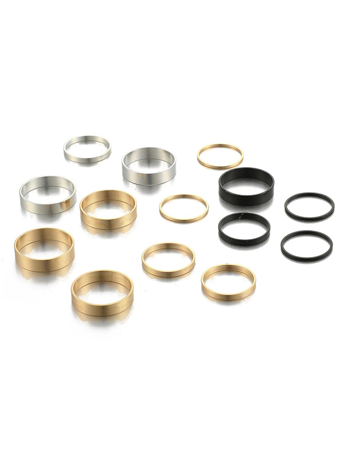 Amazing Gold Rhodium & Titanium Plated Rings Combo for Women-image-19
