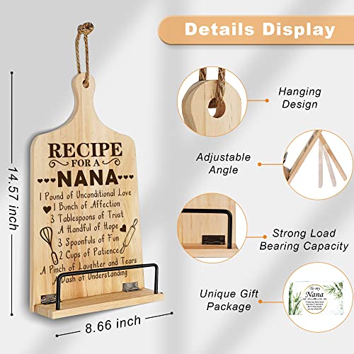Nana Gifts, Nana Gifts For Mothers Day - Unique Foldable Chef Carved Folding Cookbook Stands, Multi-Purpose Cooking Recipe Stands, Grandma Gift For Nana Mother's Day, Christmas From Grandkids #TOP1