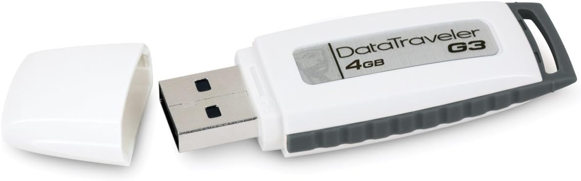 Kingston Digital 4 GB USB 2.0 Hi-speed Datatraveler Flash Drive DTIG3/4 GBZ, White and gray