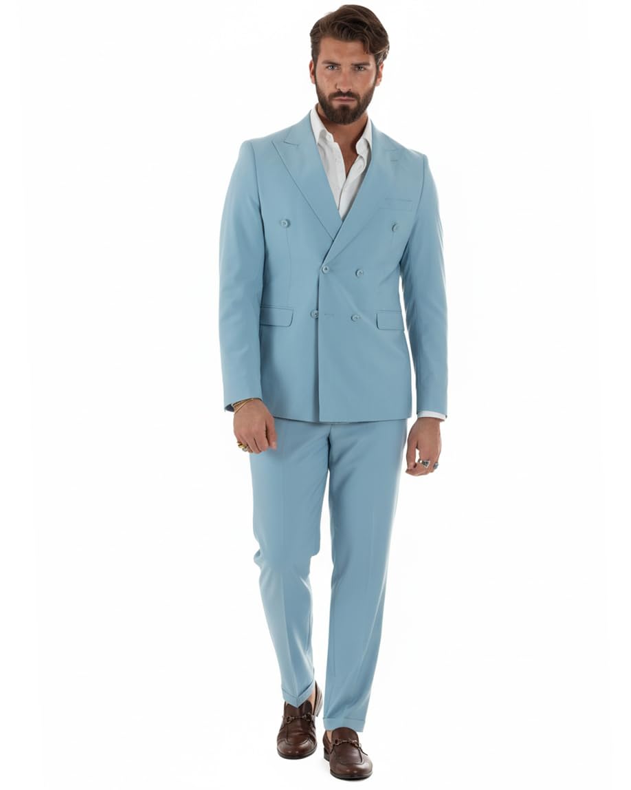 Abito Uomo Monopetto Vestito Completo Giacca Pantaloni Elegante Vari Colori