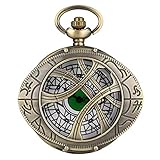 Vintage Quarz Taschenuhr für Herren, einzigartiges Auge von Agamotto, rundes Gehäuse, Taschenuhren für Jungen, weiß, großes Zifferblatt, Anhängeruhr für Herren