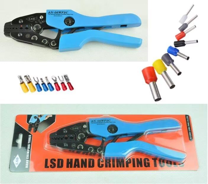 Pinza multipla per crimpare connettori e terminali isolati per cavi, 0,5-2,5 mm², AN-06WF2C
