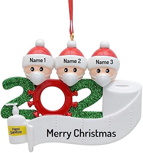 Miniatura 3 de XYZ Juego de 3 adornos de Navidad personalizados para celebraciones de cuarentena, adornos colgantes decorativos personalizados para decoración del