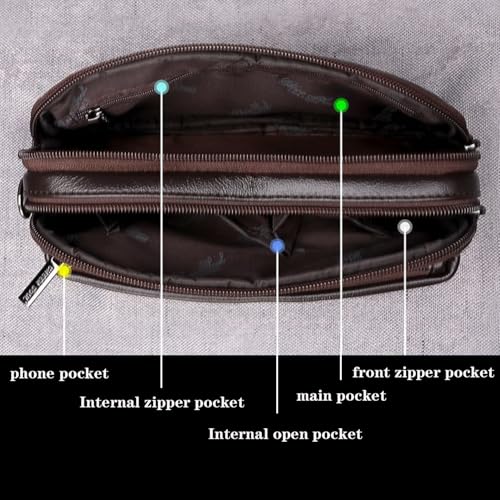 Image of Leather Clutch Purse Wallet Men Wrist Bag