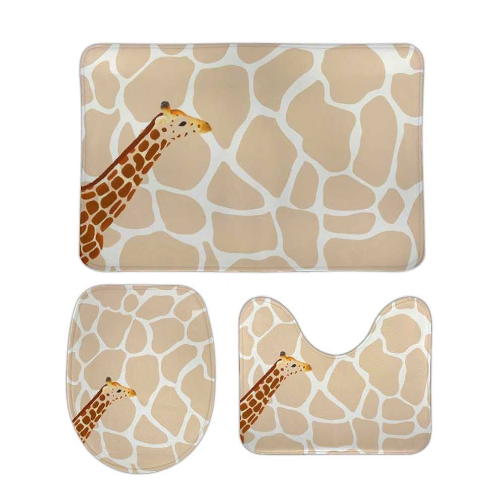 Tapis de bain en forme de U antidérapant en mousse polaire lot de 3 CHEHONG