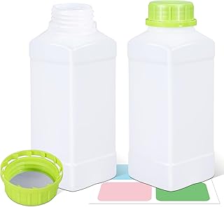 17oz Plastic Bottles with Caps, Food Grade Wide Mouth Lab Reagent Bottle for Water Sample Lab Reagent Liquid Medicine Storage ( 2pack translucent)