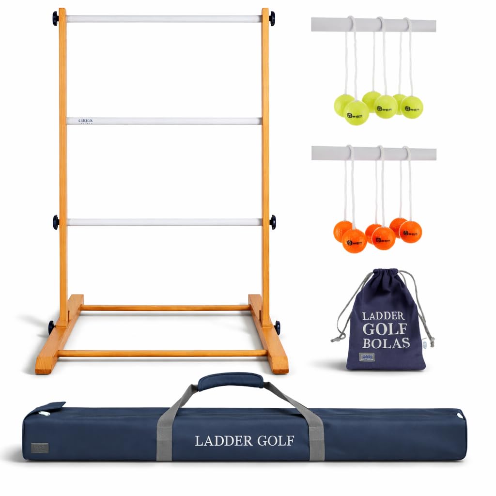│ Gioco “Ladder golf” con 2 scale, gioco di lancio completo di palline e borsa per il trasporto, con set da 2 o 4 “bolas” morbide e dure, gioco ufficiale per professionisti