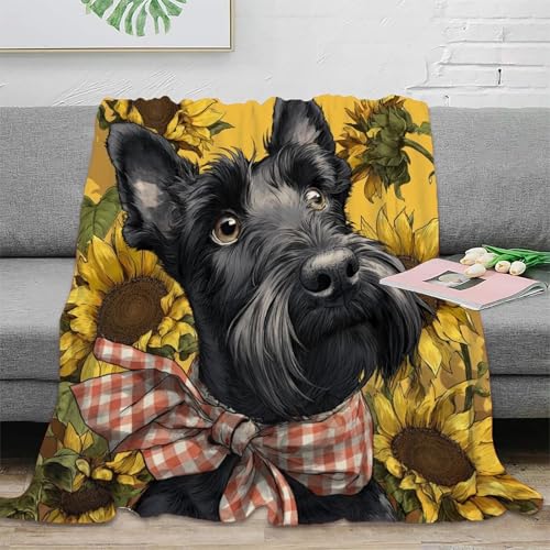 Couverture microfibre imprimée 3D Terrier doux et chaud - 2