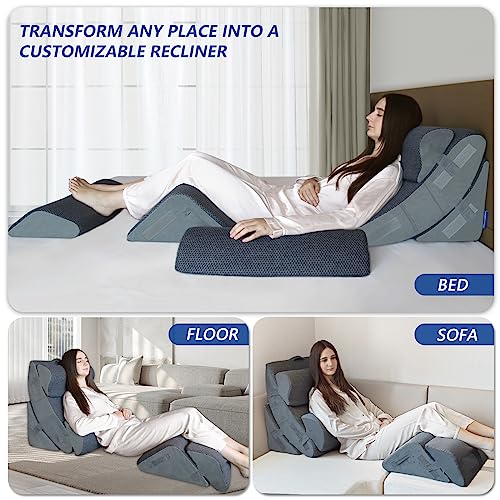Kingpavonini ZZ-WP 6Pcs Orthopedic Bed Wedge Pillow For Sleeping, Post Surgery Memory Foam thumb #5