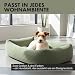 PAW WOW Sven Hundebett | Orthopädisches Hundebett | Teddy-Stoff | Hundekörbchen für kleine, mittelgroße und große Hunde (Olive, 85x65cm)
