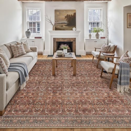 PureCozy Waschbarer Teppich Wohnzimmer Vintage Tepich for Living Room